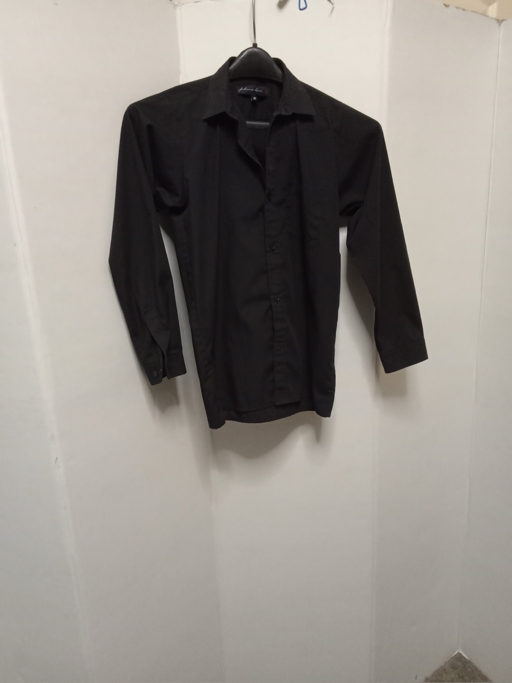 Jacqueline Lauren Boys Black Button Front Dress Shirt Size 16 Long Sleeve A5